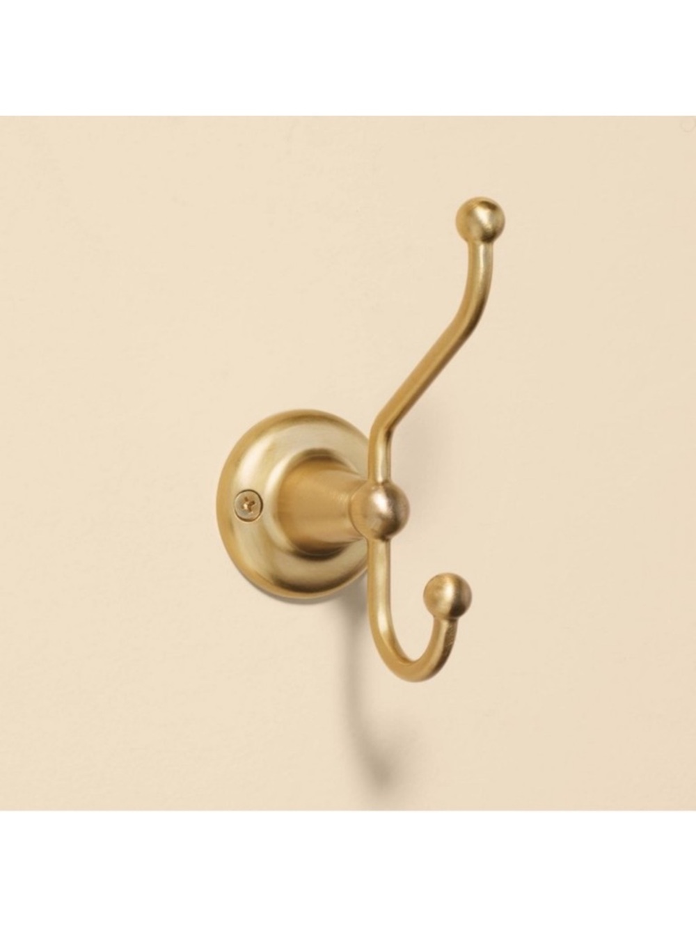 Hearth & Hand with Magnolia Vintage Double Wall Hook Brushed Brass NEW W/ TAG